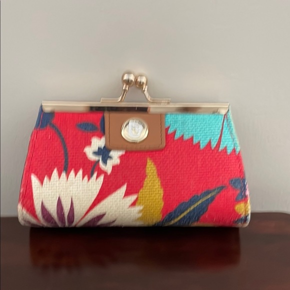 Spartina Floral Red and Blue Coin Purse - Picture 1 of 5
